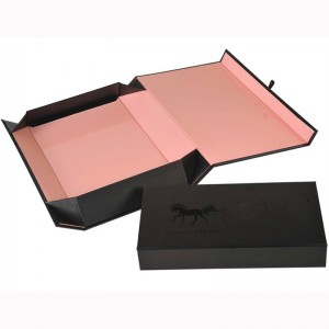 Caixa de presente pessoal de dobramento feita sob encomenda preta da caixa de dobradura do OEM